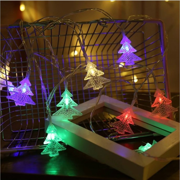 Ghirlanda Luminoasa Cu Bec In Forma De Brazi, 3 Metri, 20 Led-Uri, Forme Din Plastic, Fir, Multicolora - vivimall.ro