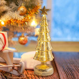 Decoratiune de Craciun, Flippy, Model Brad cu Stea, din Sticla, Lumini, Baterii 3 AA, 31.5 x 9 cm, Auriu - vivimall.ro