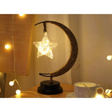 Lampa veghe Vivimall, semi-luna cu stea din sticla, led, 28x15 cm, alb cald - vivimall.ro