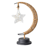 Lampa veghe Vivimall, semi-luna cu stea din sticla, led, 28x15 cm, alb cald - vivimall.ro