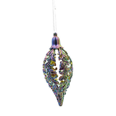 Glob de Craciun, Iridescent, in forma de Con de brad, 6 cm x 15 cm, Plastic, Flippy - vivimall.ro