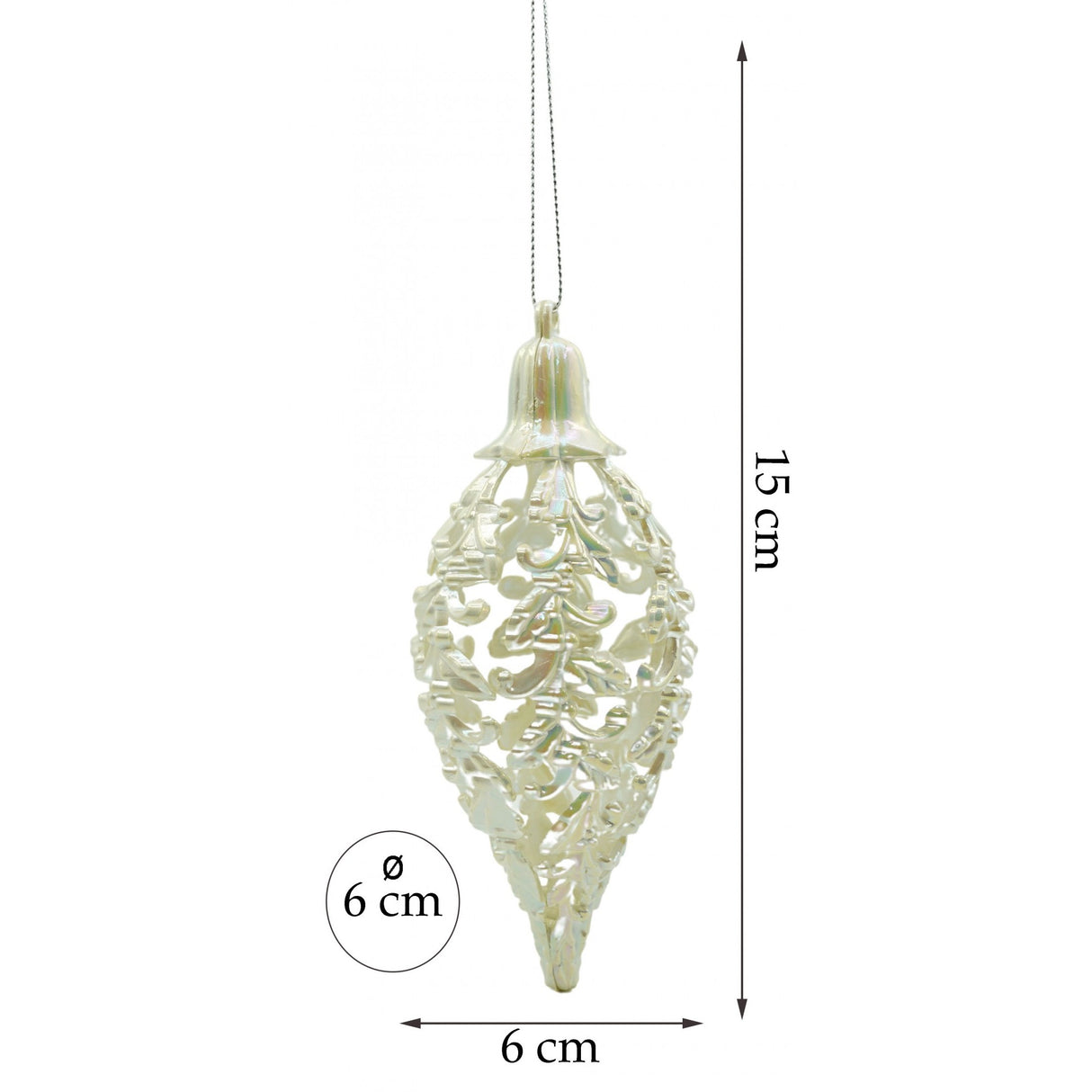Glob De Craciun, Perlat, In Forma De Con De Brad, Plastic
