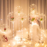 Trandafir In Balon Led Cu Lumini, Tip Buchet, Diametru 35 Cm