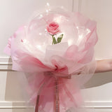 Trandafir In Balon Led Cu Lumini, Tip Buchet, Diametru 35 Cm