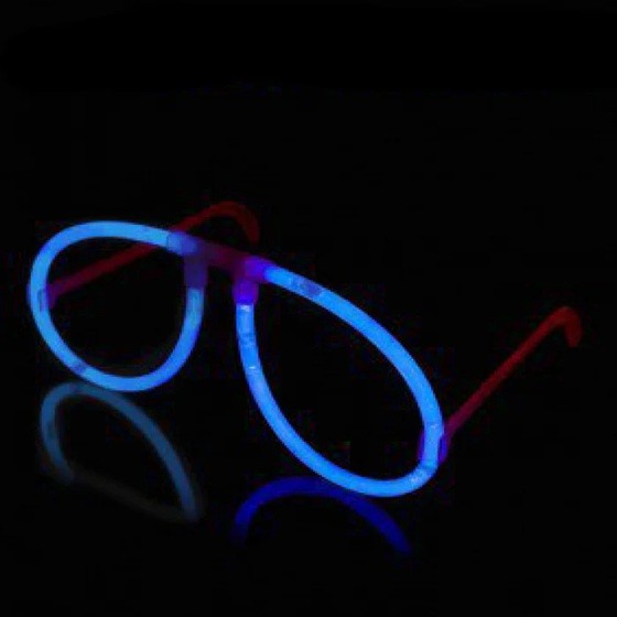 Ochelari Decorativi, Vivimall, din Plastic, Fluorescenti, Accesoriu Petrecere, Albastru - vivimall.ro