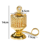 Arzator de Tamaie cu Carbune, Flippy, Metal Auriu, Stil Orientul Mijlociu, Portabil, cu Capac Anti Cenusa, 14 x 6.5 cm, Auriu - vivimall.ro