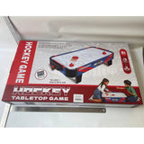Masa Air Hockey Graffiti cu Picioare Scurte, Vivimall, PVC, 2 Pucuri, Tabela Scor, 2 Impingatoare, 76x38x21.5 cm, Albastru - vivimall.ro