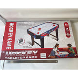 Masa Air Hockey Graffiti cu Picioare Lungi, Vivimall, PVC, 2 Pucuri, Tabela Scor, 2 Impingatoare, 76x38x61 cm, Albastru - vivimall.ro