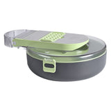 Feliator Multifunctional, Razatoare, 8 In 1, Pentru Fructe Si Legume, 12 Piese, Lame De Inox, Recipient Stocare, Separator Oua, Protectie Mana, Abs, Gri/Verde, 29.5X9X21.8 Cm - vivimall.ro