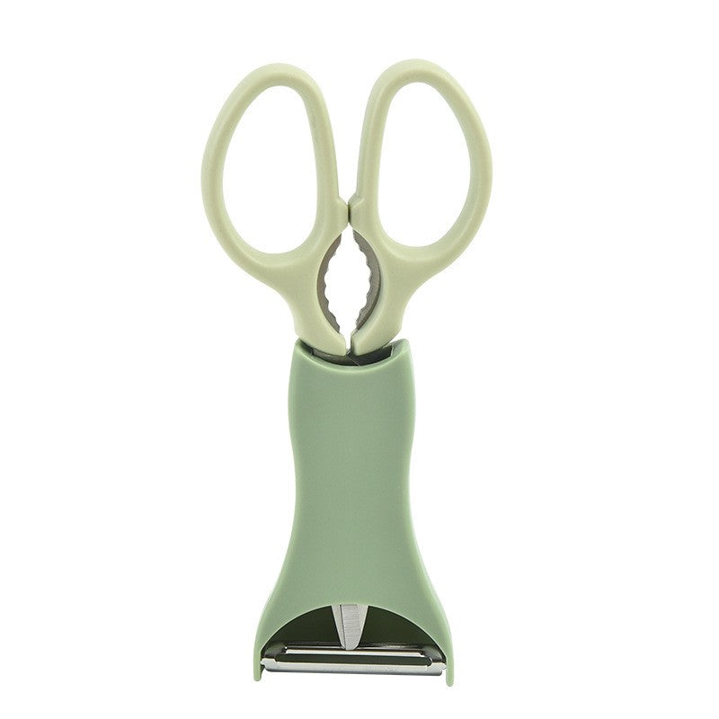 Set Foarfeca Pentru Bucatarie Curatator Legume Tip Suport, Multifunctional, Spargator Nuci, Material Abs Si Otel Inoxidabil, Maner Ergonomic, 16.8 X 7.8 X 1 Cm, Verde - vivimall.ro
