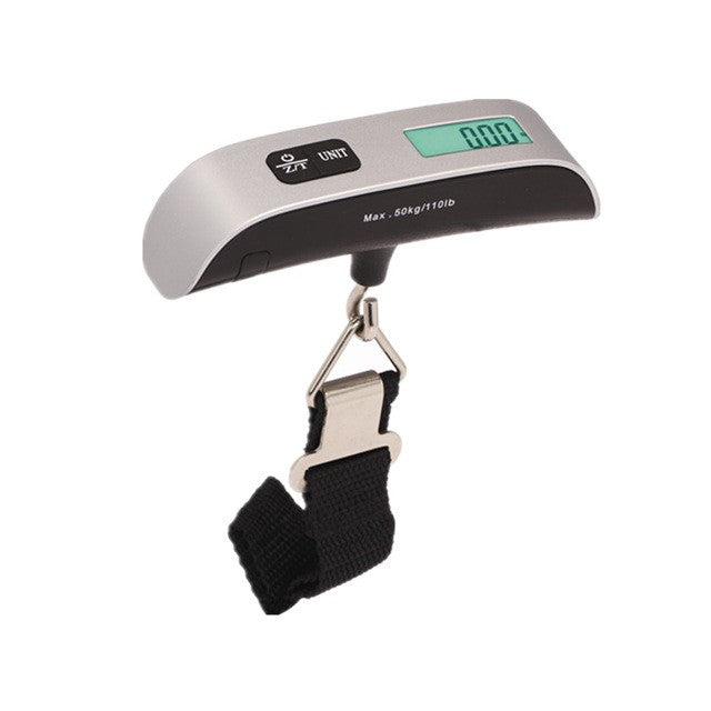 Cantar Digital De Mana Curea, Cantar Portabil, Cantarire Bagaje, Capacitate 50 Kg, Functie De Tara, 12.5 X 2.8 X 2.8 Cm, Alb-Negru - vivimall.ro