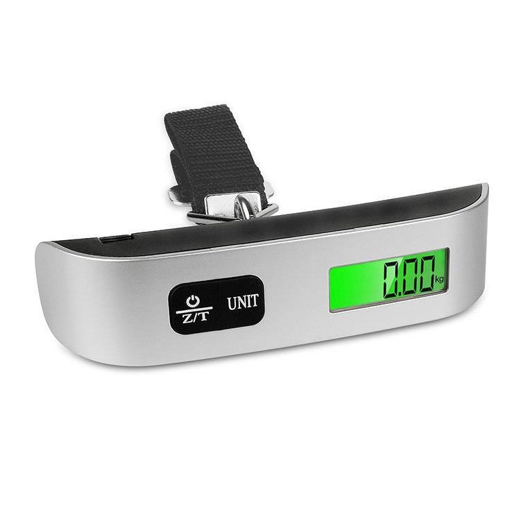Cantar Digital De Mana Curea, Cantar Portabil, Cantarire Bagaje, Capacitate 50 Kg, Functie De Tara, 12.5 X 2.8 X 2.8 Cm, Alb-Negru - vivimall.ro
