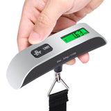 Cantar Digital De Mana Curea, Cantar Portabil, Cantarire Bagaje, Capacitate 50 Kg, Functie De Tara, 12.5 X 2.8 X 2.8 Cm, Alb-Negru - vivimall.ro