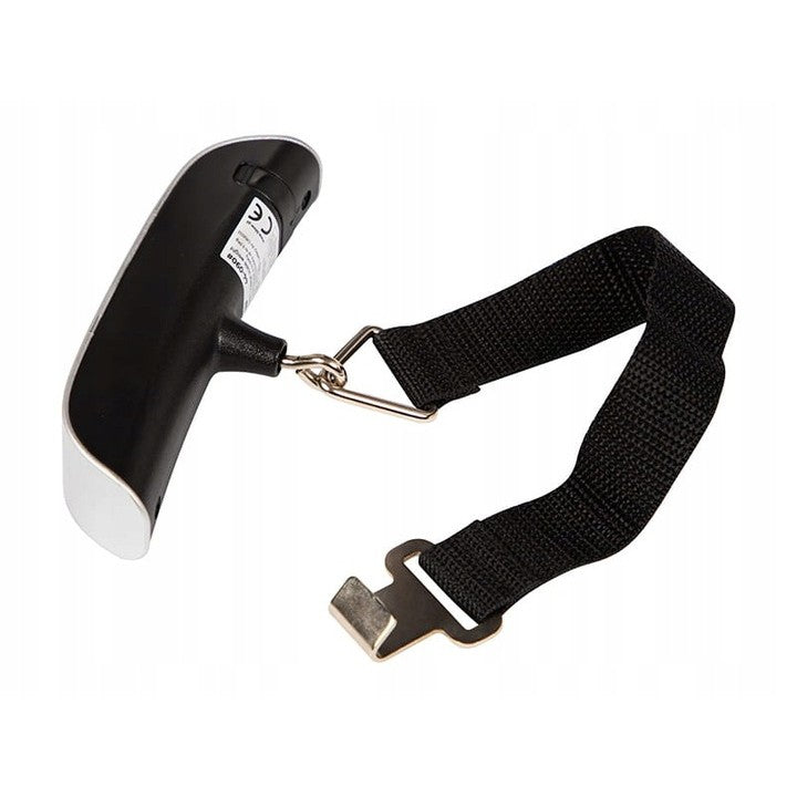 Cantar Digital De Mana Curea, Cantar Portabil, Cantarire Bagaje, Capacitate 50 Kg, Functie De Tara, 12.5 X 2.8 X 2.8 Cm, Alb-Negru - vivimall.ro