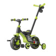 Bicicleta Multifunctionala pentru Copii, Flippy, 3 in 1 Bicicleta Troller Tricicleta, 2-6 ani, cu Roti Auxiliare, Ghidon si Scaun Reglabil, 93 x 78 x 43 cm, Negru Verde - vivimall.ro