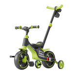 Bicicleta Multifunctionala pentru Copii, Flippy, 3 in 1 Bicicleta Troller Tricicleta, 2-6 ani, cu Roti Auxiliare, Ghidon si Scaun Reglabil, 93 x 78 x 43 cm, Negru Verde - vivimall.ro