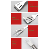 Set 18 Ustensile Pentru Gratar, Din Otel Inoxidabil, Geanta Oxford, Argintiu - vivimall.ro