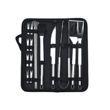 Set 18 Ustensile Pentru Gratar, Din Otel Inoxidabil, Geanta Oxford, Argintiu - vivimall.ro