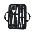 Set 5 Ustensile Pentru Gratar, Din Otel Inoxidabil, Geanta Oxford, Argintiu - vivimall.ro