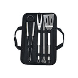 Set 7 Ustensile Pentru Gratar, Din Otel Inoxidabil, Geanta Oxford, Argintiu - vivimall.ro