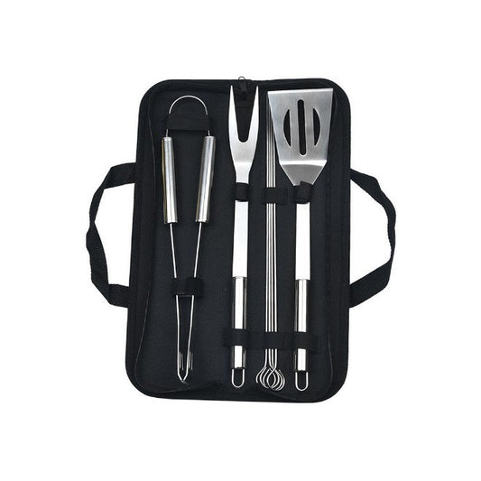 Set 7 Ustensile pentru Gratar, Vivimall, din Otel Inoxidabil, Geanta Oxford, Argintiu - vivimall.ro