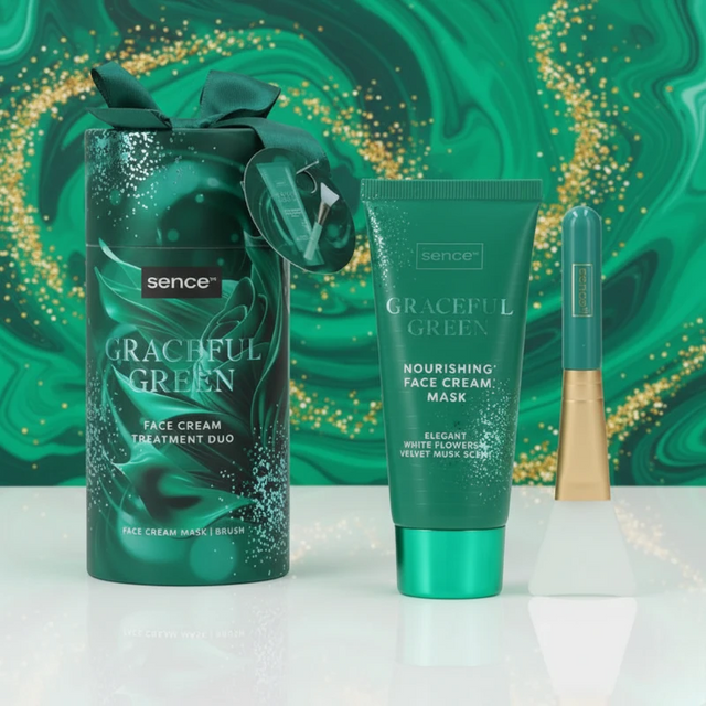 Set Cadou Mască Facială & Spatulă GRACEFUL GREEN - 12 Bucăți