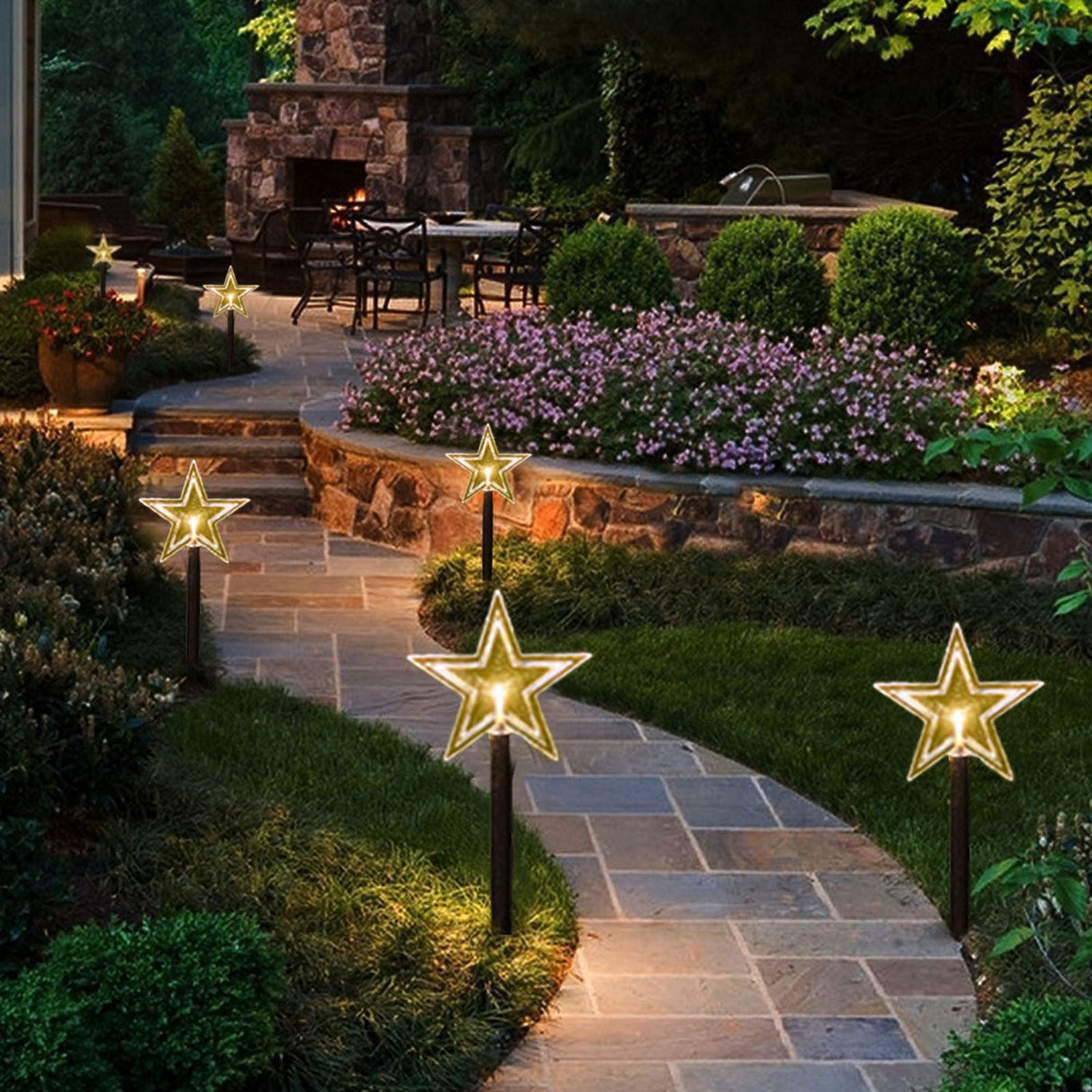 Set 5 Lampi Solare Led De Exterior, Pentru Gradina, 35.5 Cm
