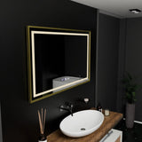 Oglinda Led Rectangulara, Verite Royale Gold Motion Glow Marcello, Sistem Dezaburire, Ceas & Termometru - vivimall.ro