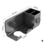 Suport De Baie, Pentru Uscator De Par, Cu Organizator Dublu, Din Plastic, Aplicare Cu Suport Adeziv, 23 X 8.8 X 9.5 Cm - vivimall.ro
