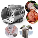 Presa Din Inox Pentru Preparat Sunca Presata, Cu Capac, Dimensiune Reglabila In 3 Trepte, 15 X 15 X 18 Cm, Argintiu - vivimall.ro