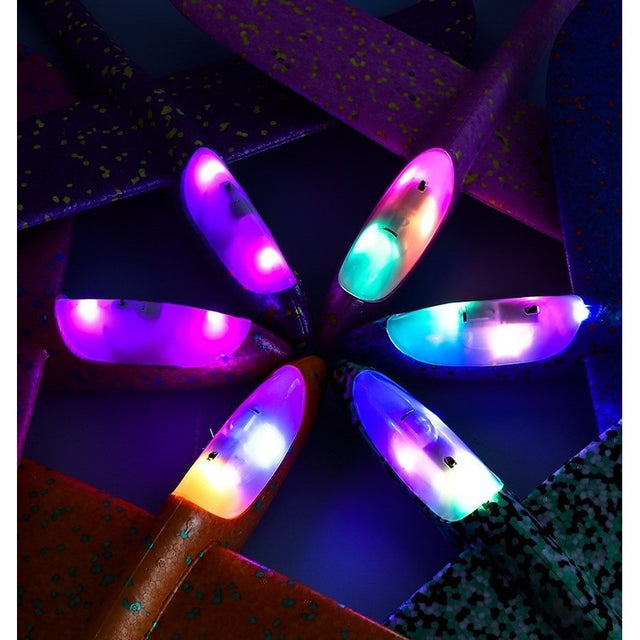 Avion Planor Din Polistiren In Punga, Lungime 47 Cm, Cu Lumina Pe Varf, Verde - vivimall.ro