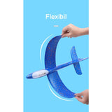 Avion Planor Din Polistiren In Punga, Lungime 47 Cm, Cu Lumini,
