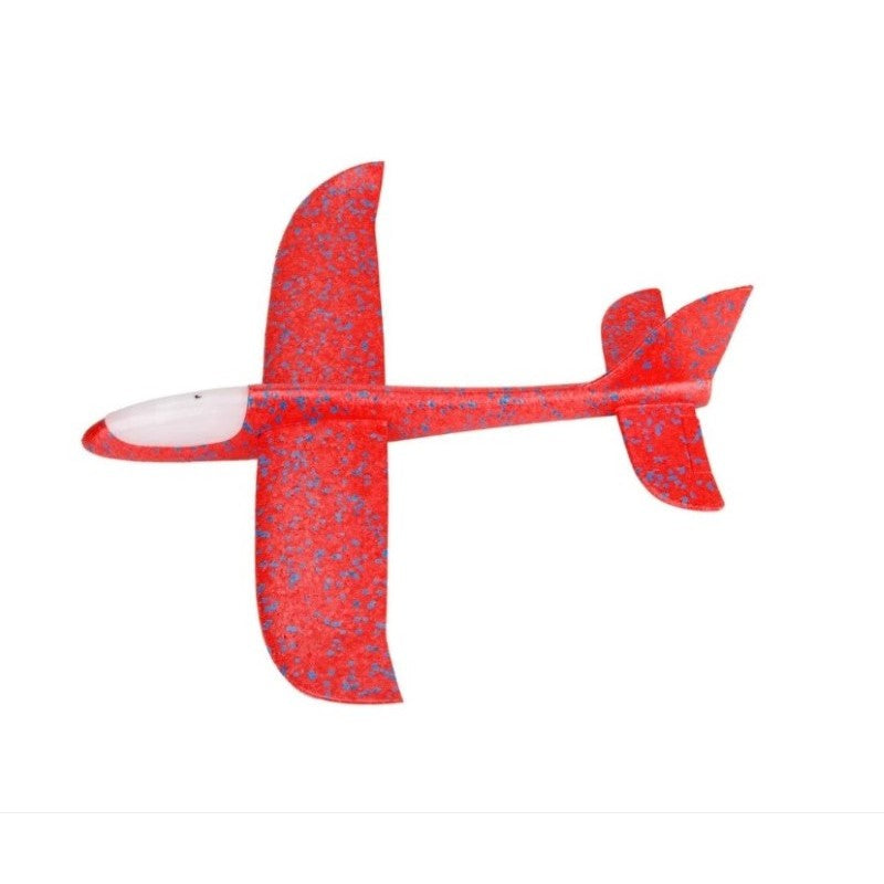Avion Planor Din Polistiren In Punga, Lungime 47 Cm,, Cu Lumini Pe Cap