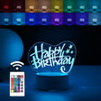 Lampa Led Decorativa, 3D, Happy Birthday, Cu Usb Si Baterii, 20 Cm Inaltime, Din Material Acril, Lumina A Si Telecomanda Inclusa, Alb - vivimall.ro