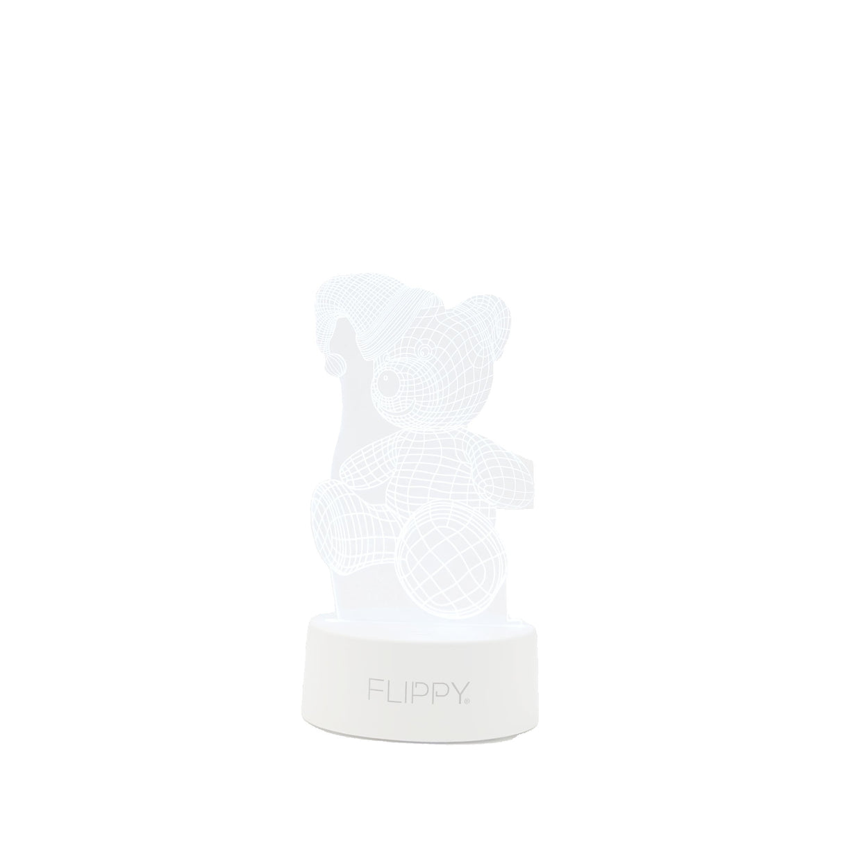 Lampa Led Decorativa, 3D, Urs Cu Palarie, Cu Telecomanda, Doua Moduri De Alimentare Usb Si Baterii, 20 Cm Inaltime, Din Material Acril Si Lumina A, Alb - vivimall.ro