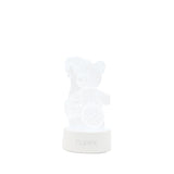 Lampa Led Decorativa, 3D, Urs Cu Palarie, Cu Telecomanda, Doua Moduri De Alimentare Usb Si Baterii, 20 Cm Inaltime, Din Material Acril Si Lumina A, Alb - vivimall.ro