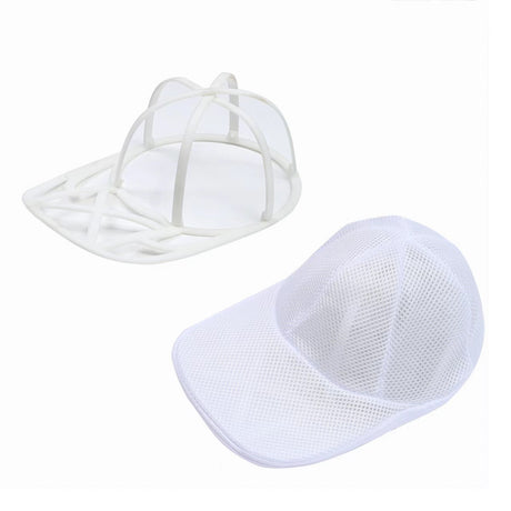 Husa De Spalare Sapca, Pentru Masina De Spalat, Din Poliester, Circumferinta 53 Cm, Cu Fermoar, Cu Suport Sapca, Alb - vivimall.ro