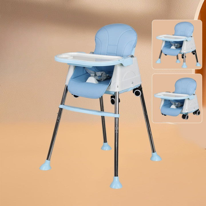 Scaun De Masa Pliabil 3In1, Reglabil, Multifunctional, 3 Pozitii, Masuta Si Husa Detasabile, Roti, Centura De Siguranta, Ajustare Inaltime