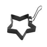 Set 4 Forme Pentru Ou Din Otel, Strat Antiaderent, Diametru 7.5 Cm, Cu Maner Din Abs, Negru - vivimall.ro