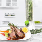 Recipient de Pastrare a Ierburilor cu Capac de Umplere cu Apa, Vivimall, Proaspat, Curat, Fara BPA, Practic, Durabil, 27x16 cm, Alb - vivimall.ro