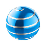 Sferă Fidget Spinner Metalic Flippy albastru, vedere frontală, diametru 40 mm, corp aliaj zinc