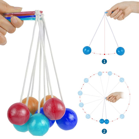 Jucarie Interactiva Cu Bile, Clackers Ball, Antistres, 40 Mm - vivimall.ro