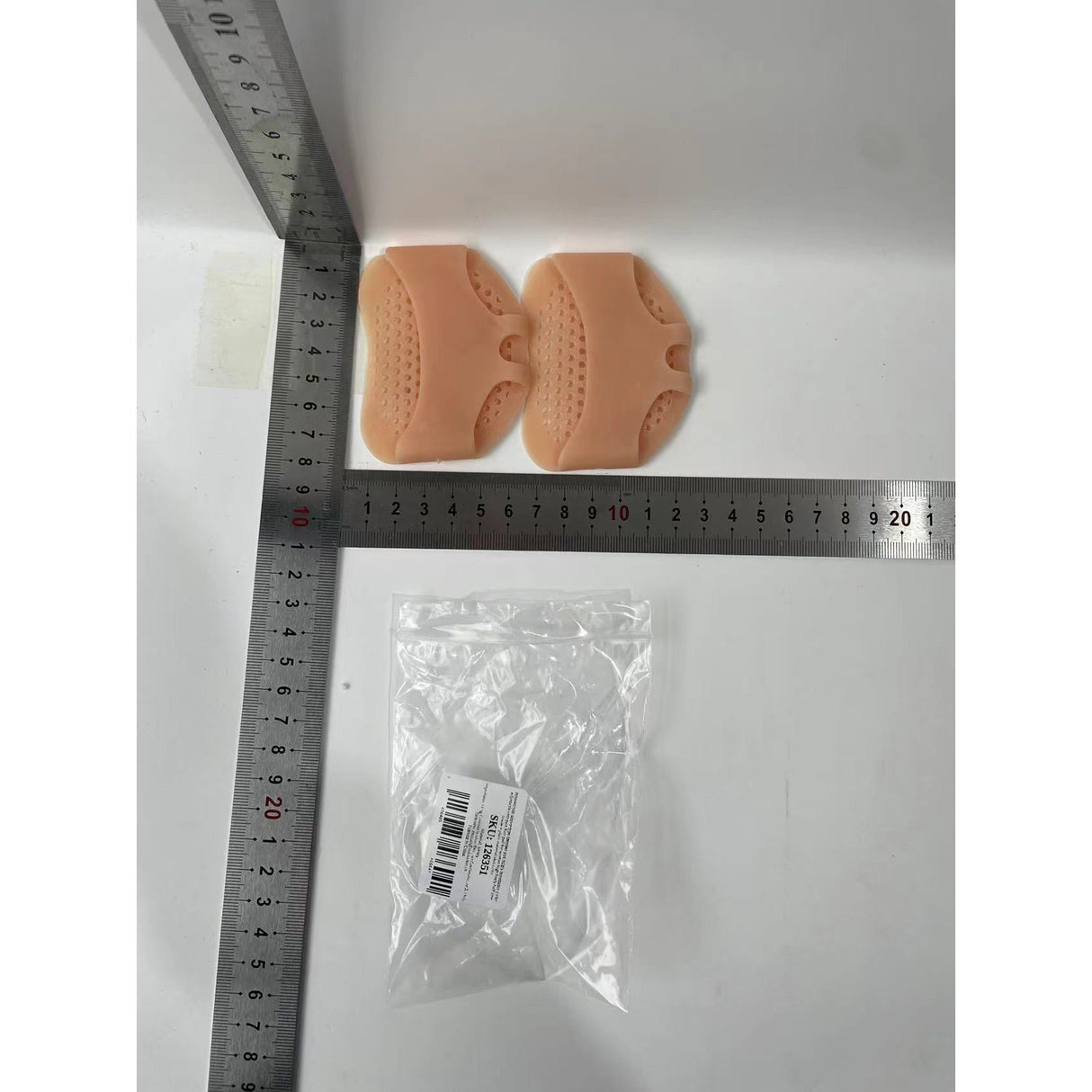 Set 2 Branturi cu Gel, Vivimall, pentru Metatarsiene, Pernute din Silicon Gel, Universale, Separator Corectie Pozitie Degete Picior, Crem - vivimall.ro