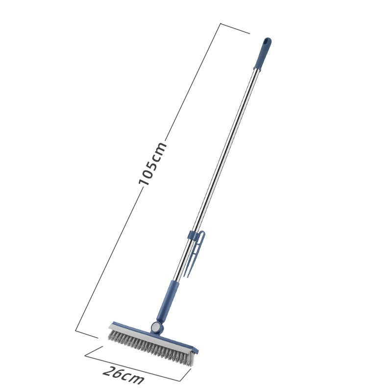 Perie De Curatare Pentru Podele Si Rosturi, Lungime Maner 105 Cm, Capat Pivotant 180 Grade, Peri Din Pp, Otel Si Plastic, Cleste Pentru Scame Si Par Inclus - vivimall.ro