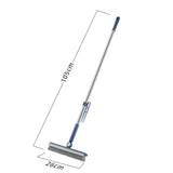 Perie De Curatare Pentru Podele Si Rosturi, Lungime Maner 105 Cm, Capat Pivotant 180 Grade, Peri Din Pp, Otel Si Plastic, Cleste Pentru Scame Si Par Inclus - vivimall.ro