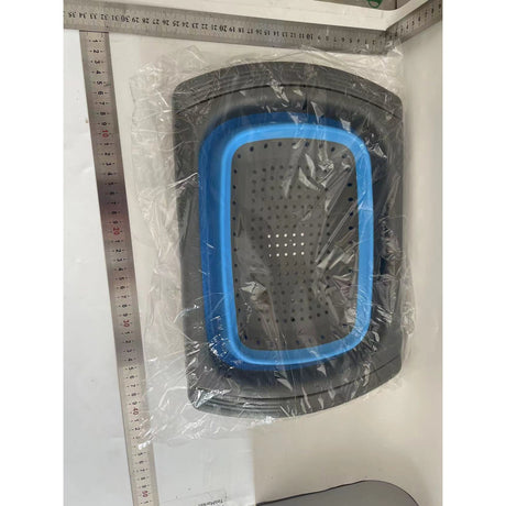 Cos de Scurgere Retractabil pentru Chiuveta, Vivimall, cu Filtru, pentru Fructe si Legume, de Uz Casnic, 39x12 cm, Design Extensibil pana la 61 cm, cu Manere de Prindere, Albastru - vivimall.ro