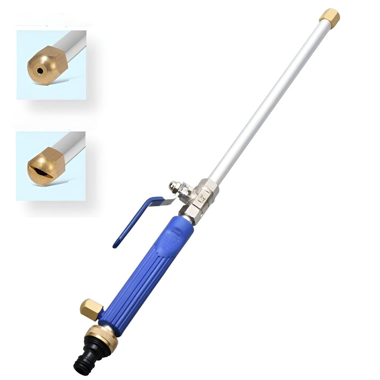 Set Accesoriu Cu Presiune Reglabila, Pentru Furtun, Cu Duze Si Conector, Pulverizator De Apa, Tija De Stropit, 46.5 Cm Lungime, Albastru - vivimall.ro