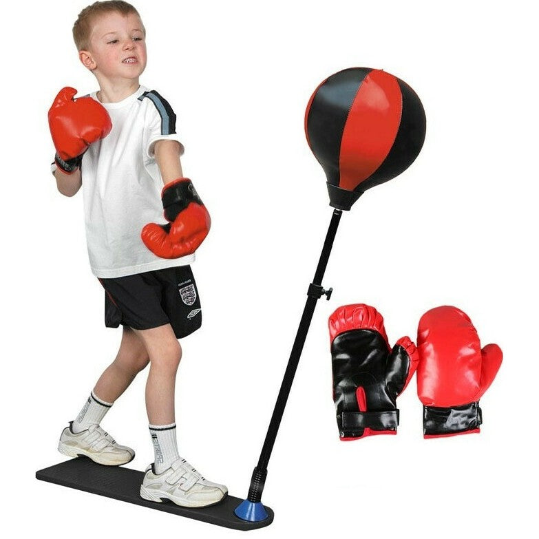 Jucarie Interactiva, Model Sfera De Box De Picior, Manusi Incluse, Inaltime Reglabila, +3 Ani, 120 X 25 X 52.5 Cm, Rosu/ Negru - vivimall.ro