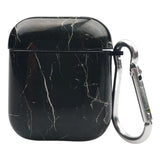 Husa AirPods cu Inel Prindere Marble Negru - vivimall.ro