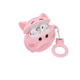 Husa AirPods cu Inel Prindere Porc Roz - vivimall.ro